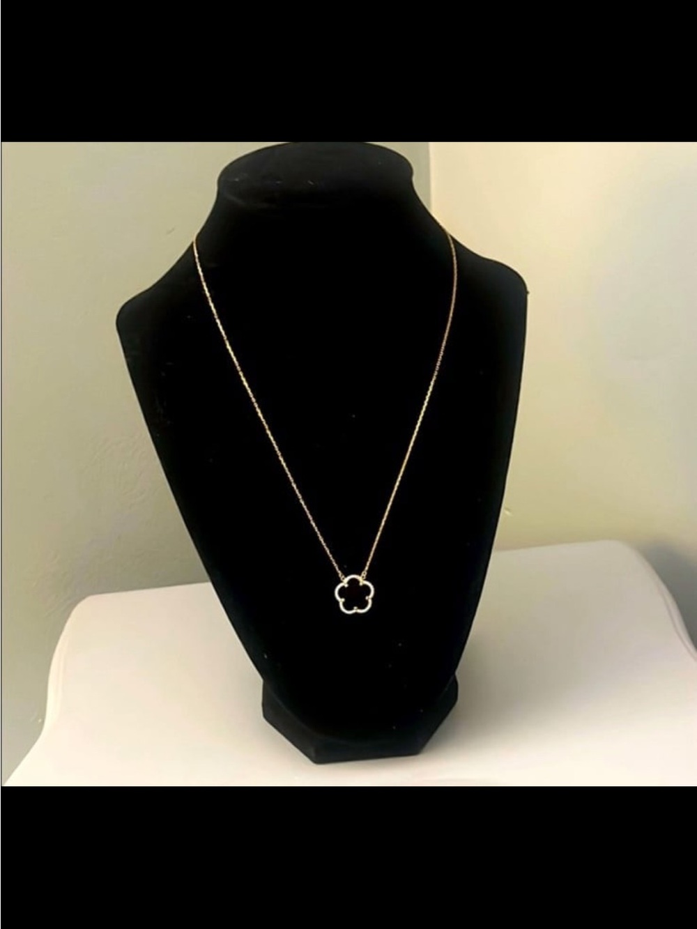 Mia Fiore Black Onyx Gold Clover Pendant Necklace